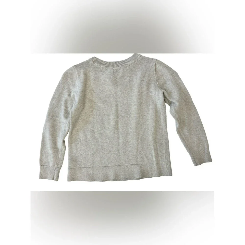 GAP Kids Rainbow Heart Crewneck Sweater Gray Pride Month 100% Cotton Size S 6-7